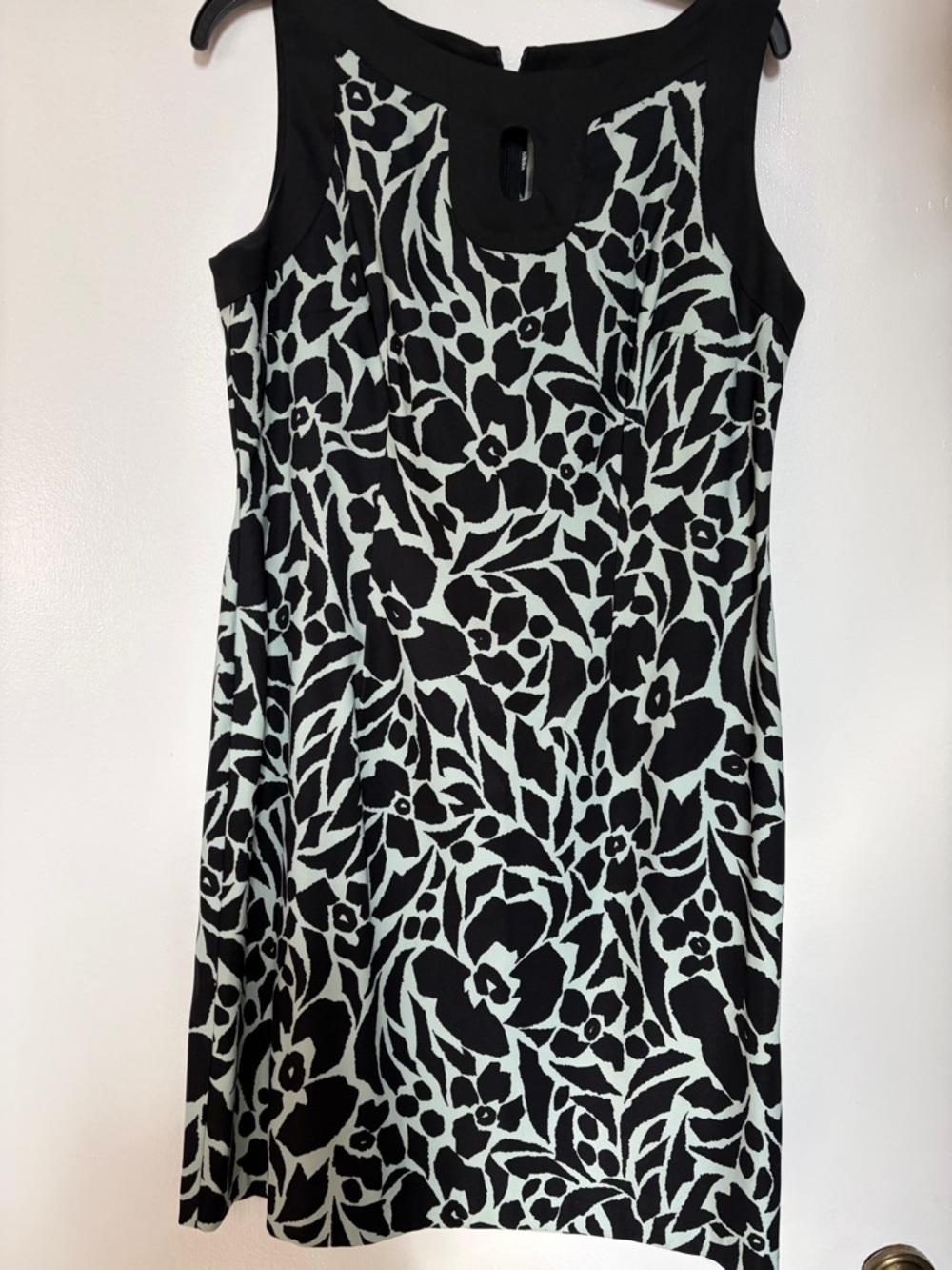 Sleeveless Black & Mint Floral Midi Dress
